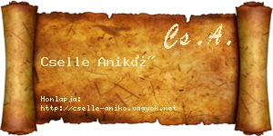Cselle Anikó névjegykártya